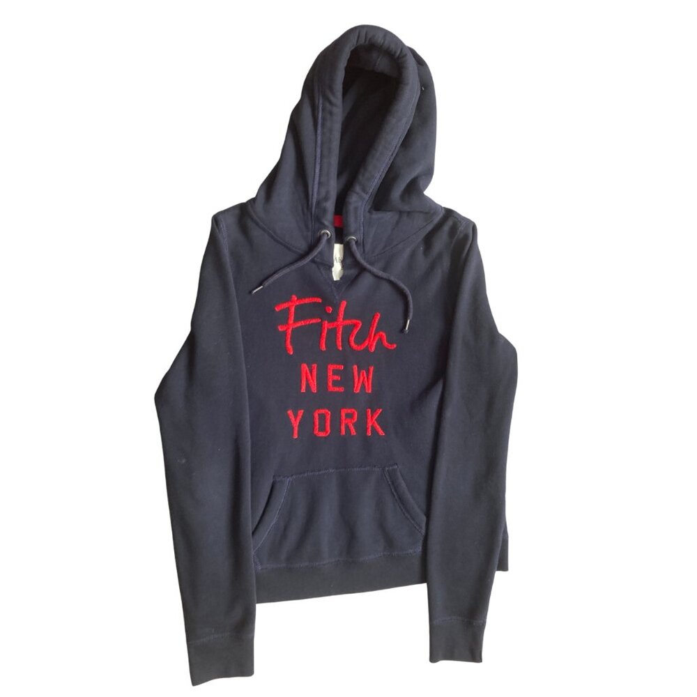 Abercrombie & Fitch Soft Hoodie, Black Red Sparkle, Medium, NYC, Cottagecore
